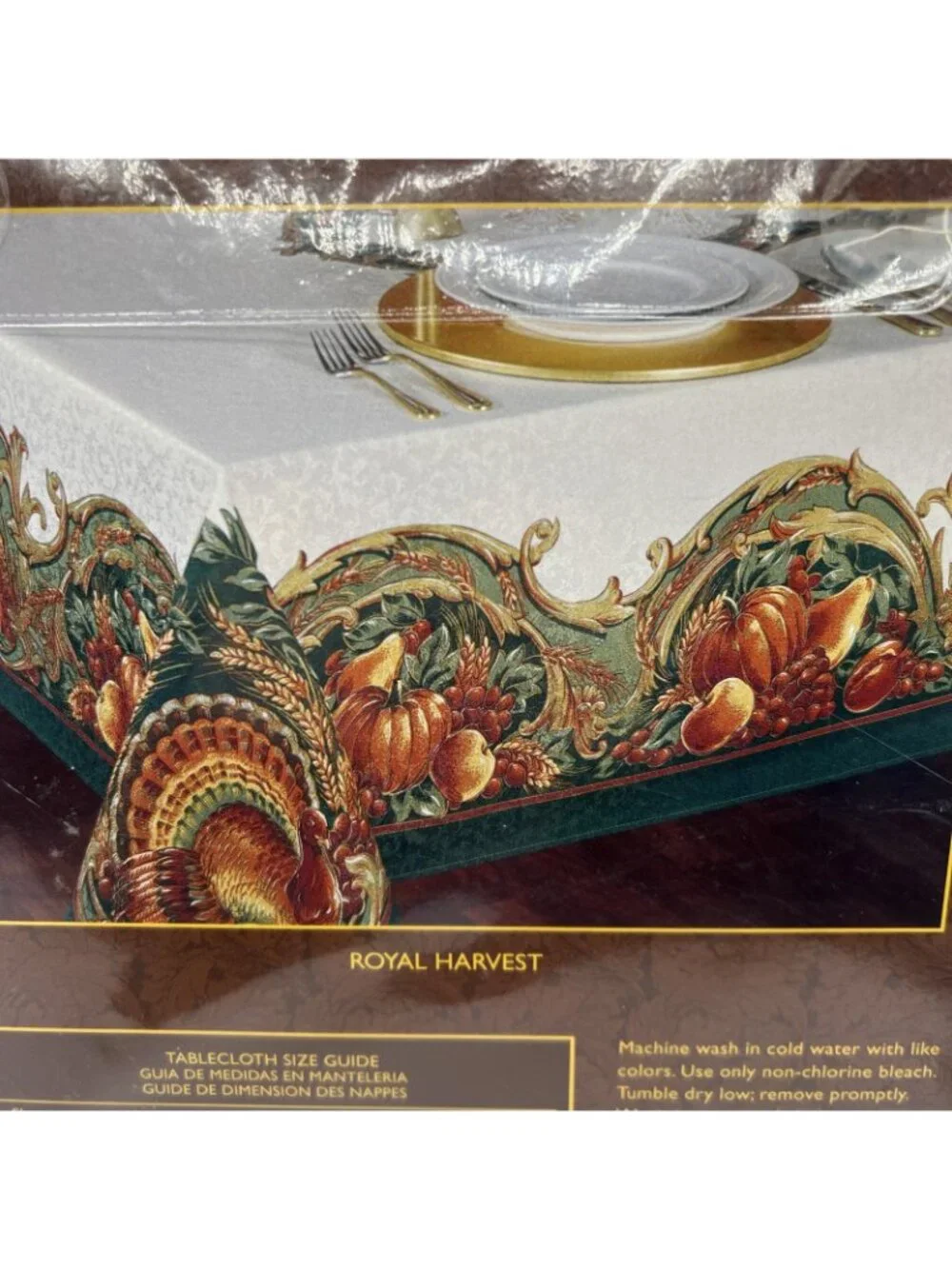 Karsten Royal Harvest Thanksgiving Tablecloth 60x104 Oblong